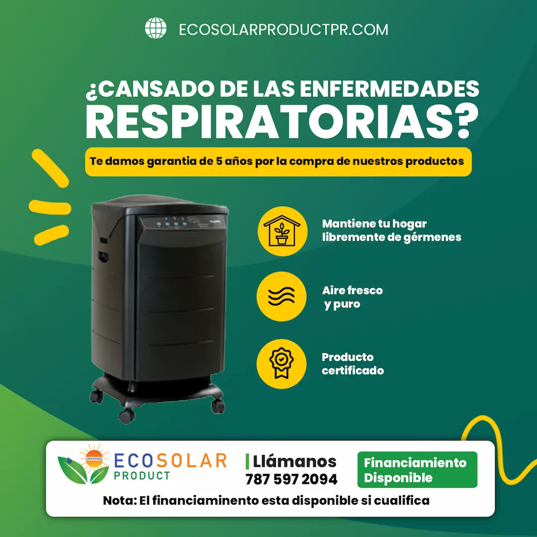 ¿Cansado de las enfermedades respiratorias? Ecosolar PR ofrece purificador de aires en puerto rico